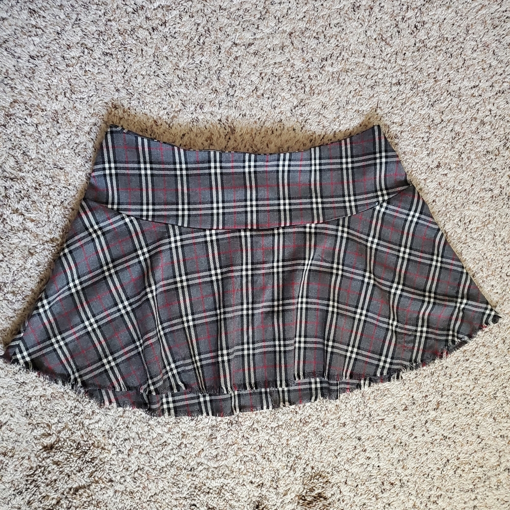 Speechless Plaid Skirt, 2000s grey punk grunge